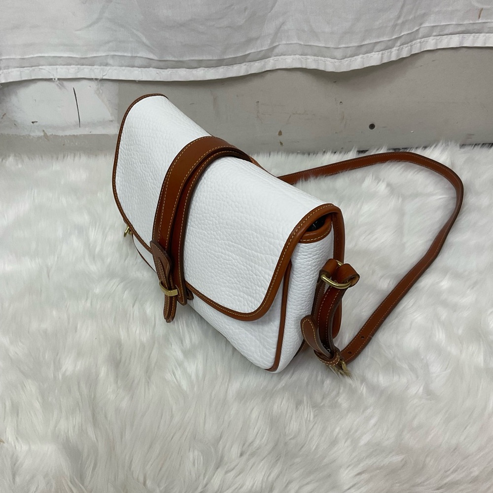 Dooney & Bourke Vintage Women's White and Tan Leather Crossbody Shoulder Bag - - Picture 7 of 11